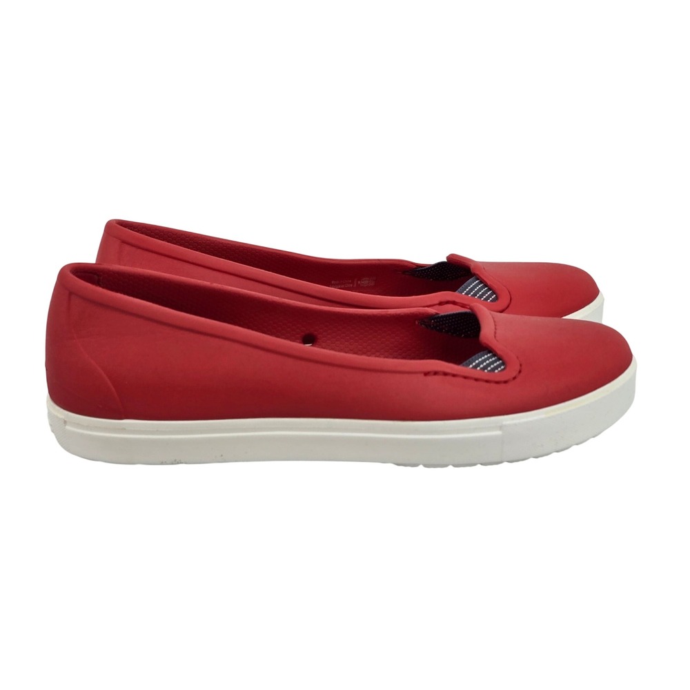 Crocs Citilane Roka Red White Slip On Flats Sneakers Womens 6 202363